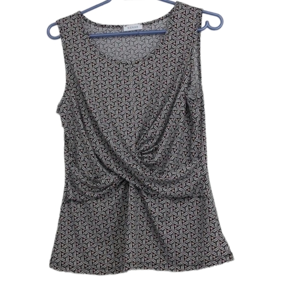 Kenar black white pink abstract tank top with flattering cross  cross in front M - Picture 1 of 15